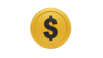 Obraz premium Golden Coin with Dollar Symbol