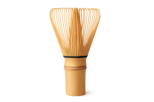 Bamboo chasen matcha whisk on transparent background