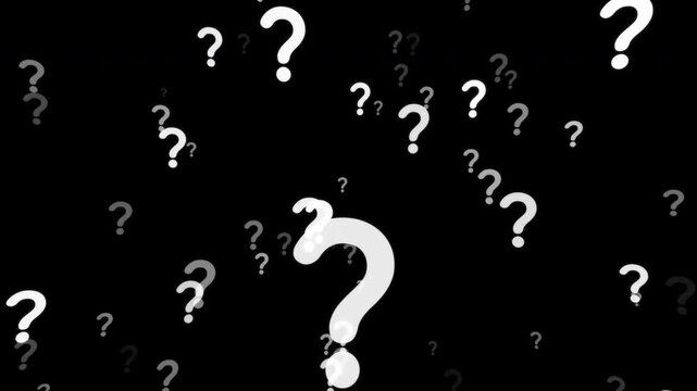 Endless incoming Questions Mark on transparent background