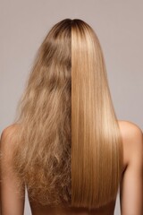 Transforming frizzy locks into sleek strands with expert styling for a polished look and confident shine
