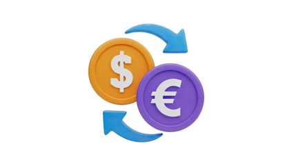 Dollar and Euro Currency Exchange Icon