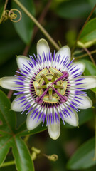 Passionflower Macro Close-Up with Intricate Details