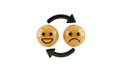 Happy to Sad Emoji Transition with Arrows