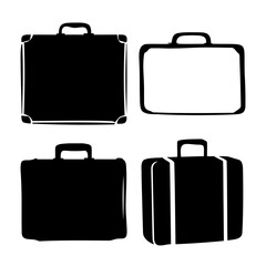 Briefcase suitcase set icon collection for business travel designs Vector