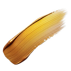 Golden paint swatch isolated on transparent background