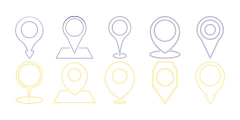 Pin Location Neon Icon