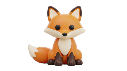 Cute Cartoon Fox Sitting
