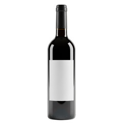 Blank wine bottle isolated on transparent background