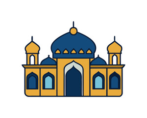 Mosque interior vector illustration isolated on white background