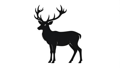 Fototapeta premium Majestic Stag Silhouette Standing Tall with Impressive Antlers.