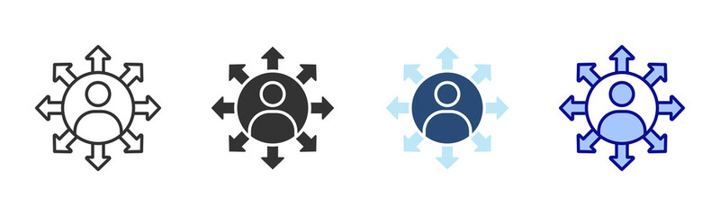 Networking Icon Set. Designed In Multi Style