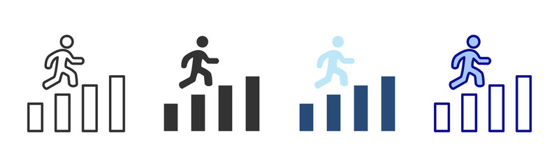 Climb Icon Set. Designed In Multi Style
