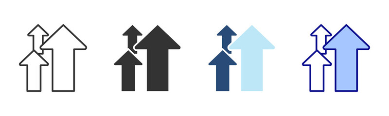 Increase Icon Set. Designed In Multi Style