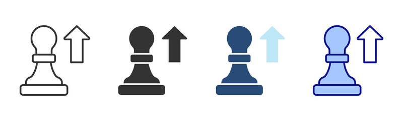 Career Move Icon Set. Designed In Multi Style