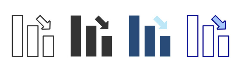 Decline Icon Set. Designed In Multi Style