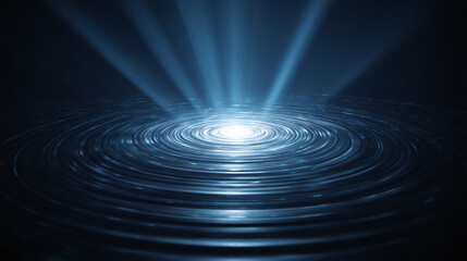 Abstract image with focused light source in water