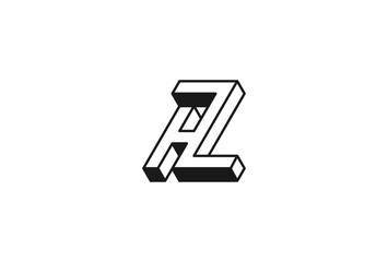 Letter HZ Logo, Letter HZ 3d style logo design, vector illustration