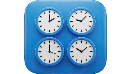 Four Clock World Time Display