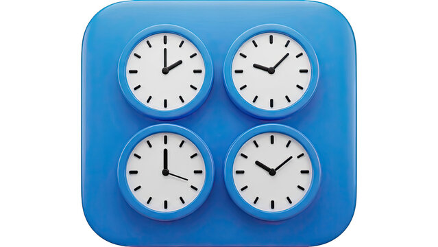 Four Clock World Time Display