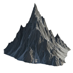 3d mountain peak isolated on transparent background