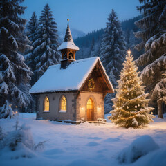 church in the snow