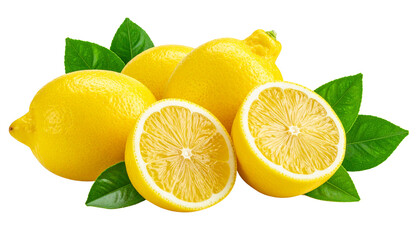 Fresh organic lemon and lime slices with green mint leaves are healthy citrus fruits isolated on white for a juicy burst of vitamin C