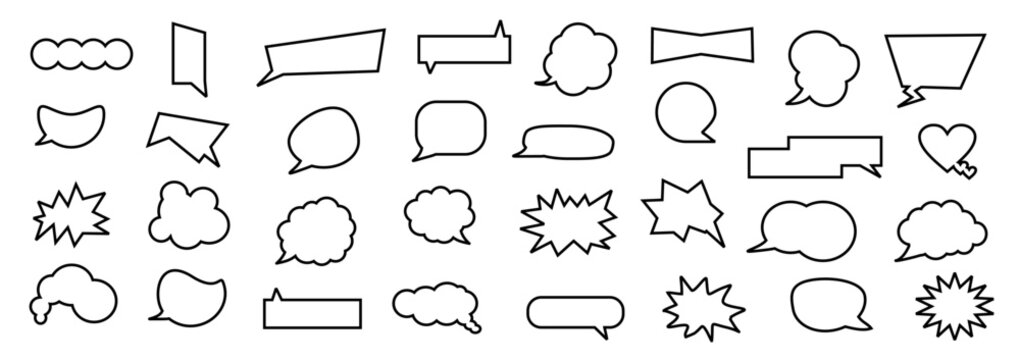 Speech bubble comic design template. ballon cloud element illustration