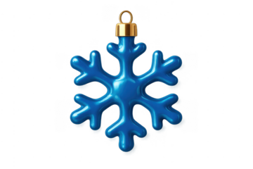 Blue snowflake ornament decorating for winter holidays