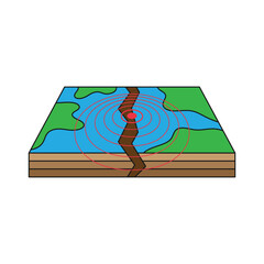 illustration of earthquake and seismic activity