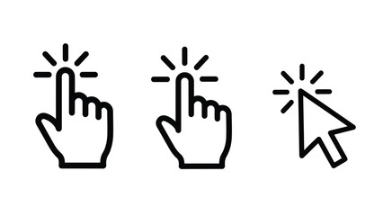 Fototapeta premium Illustration of touch and click interactions - SVG and PNG icons - Vector Icons and Stickers - PNG, SVG, EPS - Glyph and solid icon set - Icon vector - Flat Design Icon - line icon set