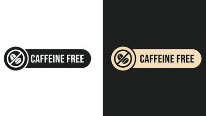 Caffeine free labels - SVG and PNG icons - Vector Icons and Stickers - PNG, SVG, EPS - Glyph and solid icon set - Icon vector - Flat Design Icon - line icon set