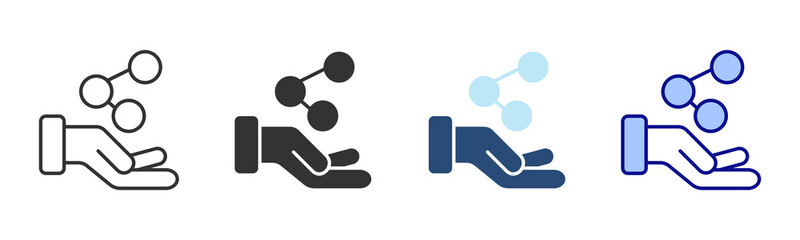 Share Content Icon Set. Designed In Multi Style