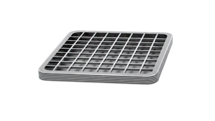 Silver Geometric Grate with Rounded Corners