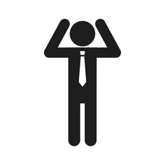 落ち込むビジネスマンのピクトグラム