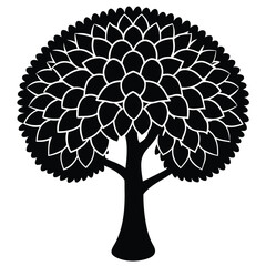 set of trees silhouettes