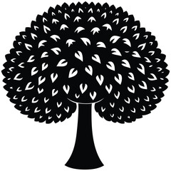 set of trees silhouettes