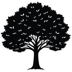 set of trees silhouettes