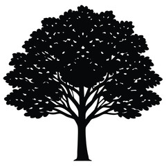 set of trees silhouettes