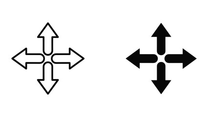 Arrows pointing in four directions symbolizing movement © ICON