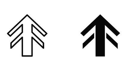 Simple black arrow icons pointing upward