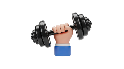 Cartoon Hand Holding a Dumbbell