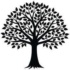 set of trees silhouettes