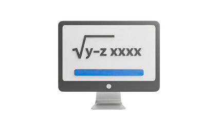 Computer screen displaying a math equation and progress bar