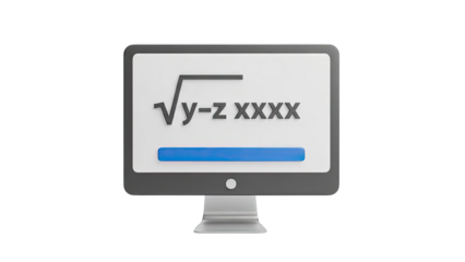 Computer screen displaying a math equation and progress bar