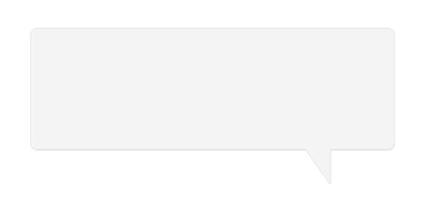 Frosted Glass Speech Bubble, Rectangular Chat Icon on Transparent Background
