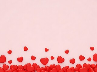 red hearts on pink background for Valentine’s Day celebration