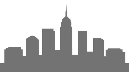 Obraz premium City skyline silhouette with tall skyscrapers isolated