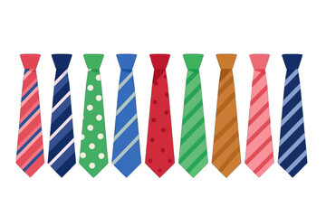 Colorful assortment of patterned ties in various designs