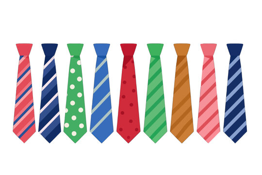 Colorful assortment of patterned ties in various designs