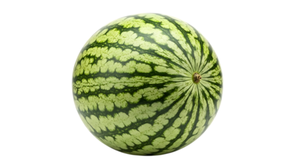 A ripe watermelon isolated on transparent background